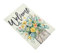 TOYANDONA Drapeau et en Lin Fleuri Double Face de Jardin 45x32cm, Décoratif Facile à Installer pour Décoration Printanière Élégante Extérieur et Murs