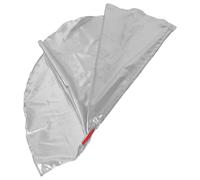 TOYANDONA Drapeaux de Danse avec Tige Extensible pour Portable Forme Demi-cercle en Polyester Double Face Argenté Performances et Événements de Célébration