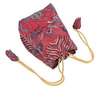 TOYANDONA Drawstring Storage Bag In Cotton Fabric Square Embroidered Pouch For Tea Cups And Snack Packaging Elegant Design Suitable For Gift Wrapping And Party Use