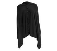 TOYANDONA Écharpe D'allaitement Multifonction en Coton Noir pour Maman, Couverture de Confidentialité Respirante, Poncho Léger D'extérieur pour Bébé, Protection Discrète, Utilisable