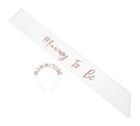 TOYANDONA Écharpe Future Maman et Serre-tête Rose Doré avec Cristaux Accessoire Élégant pour Fête Prénatale Sash Maternité Polyvalent pour Célébrations