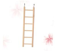 TOYANDONA Échelle à Naturelle pour Oiseaux 6 Marches 28x7 Cm en Bois Crochets Métalliques pour Cage, Accessoire pour Perroquets, Perruches et Hamsters, Stimulant L’Intelligence