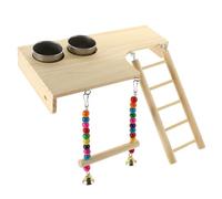TOYANDONA Échelle De Jeu pour Oiseaux Balançoire Suspendue en Bois Naturel Support Perchoir pour Cage à Oiseaux Aire De Jeux pour Perroquets Et Perruches
