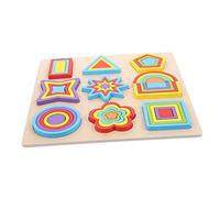 TOYANDONA Éducatif Bois Puzzle Géométrique pour Garçon Fille Développement Coordination Main Œil et Créativité Montessori