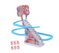 TOYANDONA Électrique Ours Musical avec Piste Lumineuse Escalade Escaliers Jeu Interactif Éducatif pour Tout Petits Garçons et Filles Développement des Compétences Motrices et Coordination