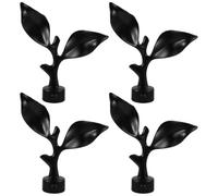 TOYANDONA Embouts Décoratifs en Fer Forgé pour Tringle à Rideaux 28mm, 4 Pièces, Finition Noire Mate, Tête Feuille Design, Accessoires Décoratifs pour Fenêtres et Rideaux Roman