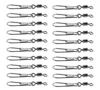 TOYANDONA Émerillons à Agrafe 50 Pcs Acier Inoxydable Anticorrosion, Connecteurs à Barillet Robustes pour Matériel de Pêche, Fixation Rapide Leurres, Adaptés Eau Douce et Eau Salée,