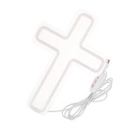 TOYANDONA Enseigne Lumineuse Croix Néon LED Blanche 11.42X7.87X0.51 Pouces Lampe Murale ÉTanche pour DéCoration De PâQues Veilleuse JéSus Spirituelle pour Salon Chambre Et ÉGlise