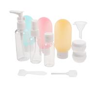 TOYANDONA Ensemble 11 Pièces de Flacons de Voyage Rechargeables pour Liquides Mini Contenants en Plastique PET et PP Lot de Bouteilles Blanches et Couleurs Plantées pour Cosmétiques et
