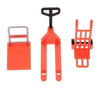 TOYANDONA Ensemble Chariot Élévateur Miniature Orange Mini-Plateforme et Diable Modèle Réduit Véhicule de Chantier pour Garçon et Filles Plastique Sûr sans Éducatif Motricité Fine et