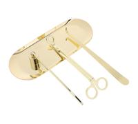 TOYANDONA Ensemble D'accessoires pour Bougies en Acier Inoxydable avec Éteignoir, Ciseaux Coupe-mèche, Crochet et Plateau pour Décorations et Repas à Domicile