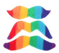TOYANDONA Ensemble de 3 Fausses Moustaches Colorées Auto-adhésives pour Déguisement de Clown, Accessoires Carnaval et Fête Mardi Gras, Moustaches Fantaisie Réutilisables pour Soirées