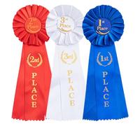 TOYANDONA Ensemble de 3 Médailles de Sport avec Rubans Rouge Blanc et Bleu Médailles de Récompense pour Compétition Cérémonie et Événements Sportifs et Participation