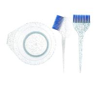 TOYANDONA Ensemble de 3 Pièces Bol de Mélange Transparent et Pinceau de Teinture Cheveux Poils Souples Bol Gradué Épaissi pour Coloration et Décoloration Salon et Usage Maison