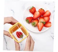 TOYANDONA Ensemble de 3 Trancheurs de Fruits avec Brosse de Nettoyage Coupe-fraises Bananes et Fruits Acier Inoxydable Trancheuse Portable pour Légumes et Cuisine