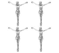 TOYANDONA Ensemble de 4 accessoires pour la fabrication de croix artistiques : figurine de Jésus, matériel de loisirs créatifs religieux, crucifix en alliage pour décorations religieuses