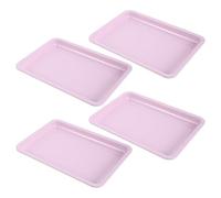 TOYANDONA Ensemble de 4 Plateaux de Rangement Métalliques Roses pour Outils de Manucure Plateaux Empilables en Acier Inoxydable Organisateurs pour Accessoires de Nail Art sur Bureau et