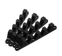 TOYANDONA Ensemble de 4 Supports de Réglage pour Chaise Longue Pliable D'extérieur, Plastique Noir, 5 Positions Ajustables, Résistant aux Intempéries, Camping Jardin Balcon, Accessoires