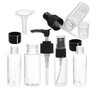 TOYANDONA Ensemble de Bouteilles de Voyage pour Maquillage 6 Pièces Flacons Pulvérisateurs et Distributeurs de Lotion Étanches Plastique ABS Noir Réutilisables pour Cosmétiques et Soins