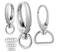 TOYANDONA Ensemble de Clips pour Plaques d'Identité de Chien avec Anneaux Pinces en Acier Inoxydable pour Colliers et Harnais Convient aux Petits et Moyens Animaux de Compagnie