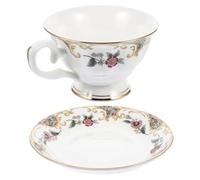 TOYANDONA Ensemble Tasse et Soucoupe à Café en Porcelaine Osseuse, 1 Set avec Plateau, Style Européen, Sûr et Polyvalent, pour Familles et Bureaux Couleur Aléatoire