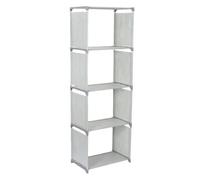 TOYANDONA Étagère Bureau Niveaux Plastique Gris Bibliothèque Compacte Modulable Rangement Pratique pour Bureau Chambre