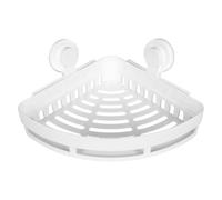 TOYANDONA Étagère Murale Triangulaire en Plastique Blanc pour Salle de Bain, Organisateur D'articles Divers Installation sans Perçage, Rangement Pratique pour Brosse à Dents et Gobelet