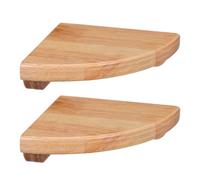 TOYANDONA Étagères d'angle Murales en Bois Naturel 15 CM Diamètre, Forme Incurvée, Montage Facile, Rangement Mural Cuisine et Bureau, Lot de 2 Pièces