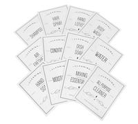 TOYANDONA Étiquettes Autocollantes pour Flacons de Shampooing 24 Pièces PVC Blanc 83X70 MM Étanches et Réutilisables Accessoires de Voyage pour Salle de Bain et Organisation de