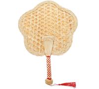 TOYANDONA Éventail Chinois Vintage Tissé Main en Paille Naturelle Ventilateur à Main Portable Léger Taille Moyenne pour Jardin Plage et Décoration Murale Ventilateur Tricoté Style Aléatoire