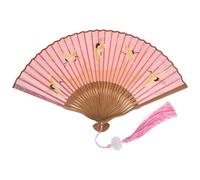 TOYANDONA Éventail Pliant Élégant en Soie Synthétique Style Rétro Chinois pour Costume et Décoration Murale, Résistant et Unique, pour Collocation D'été Couleur Aléatoire
