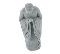 TOYANDONA Figurine Bouddha Résine Miniature Décor Monk pour Aquarium Bureau Salon Jardin Gris