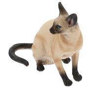 TOYANDONA Figurine De Chat Siamois Réaliste en Plastique Lisse, Modèle Assis, Décoration De Bureau Et Maison, Statue Décorative Tactile, Accessoire Présent Animal Thème Chat,