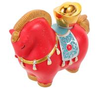 TOYANDONA Figurine de Cheval du Nouvel an Chinois Mini en Résine Rouge Yuanbao Pivotant Feng Shui, Décoration de Bureau Festive pour Espace Professionnel, Ornement Compact pour Maison