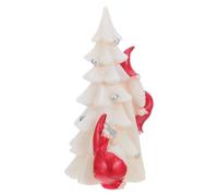 TOYANDONA Figurine de Noël LED Père Noël Grimpant en Résine Blanche | Décor Compact et Léger, pour Étagère ou Chambre, Style Festif Saisonnier, Objet Décoratif Polyvalent