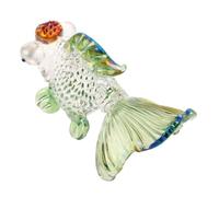 TOYANDONA Figurine de Poisson Décorative en Cristal Vert de Carpe Koi, Ornement Élégant pour Décoration de Salon ou Table Symbolisant Chance et Prospérité
