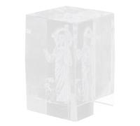 TOYANDONA Figurine Jésus en Cristal Gravé 3D, Décoration Catholique Artisanale pour Centre de Table, Présent Chrétien Original pour Femmes et Collectionneurs, Objet Décoratif Religieux