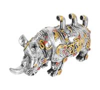 TOYANDONA Figurine Rhinocéros Steampunk en Résine, Décoration Intérieure Bureau Créative, Ornement Animalier Vintage Original pour Salon et Chambre, Objet Décoratif Artisanal