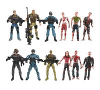 TOYANDONA Figurines d'action Militaires 12Pcs pour Garçon et Filles Modèles de Soldats Flexibles 10Cm Jouets Simulés Anti-Zombies Accessoires de Décoration pour Jeux d'Intérieur