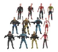 TOYANDONA Figurines d'action Militaires Plastiques 12 Pièces - Soldats Forces Spéciales 10 CM et Zombies 96 CM - Mini-Modèles Articulés pour Jeu de Simulation et Décorations Festives