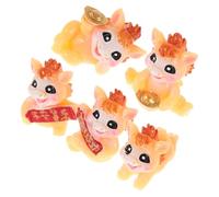 TOYANDONA Figurines de Cheval Amulette et Prospérité Lot de 5 en Résine Élégant pour Décoration Nouvel an Chinois pour Terrarium et Maison