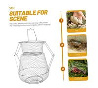 TOYANDONA Filet de Pliable Acier Inoxydable Robuste Capacité Filet de Capture Durable avec Fond Plat Adapté Aux Pêcheurs