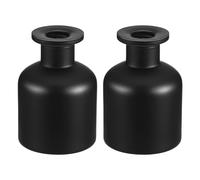TOYANDONA Flacons Diffuseurs 150 ML Lot de 2 en Verre Cylindrique pour Aromathérapie Spa Mariage Bureau - Récipients Rechargeables Roseaux Noirs Mat