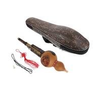 TOYANDONA Flûte Hulusi en Bambou Doré Structure Antichoc avec Calebasse, Tonalité en C Performance Solide, Étui de Protection Inclus, pour Musique Folklorique et Voyages