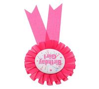 TOYANDONA Fournitures De Fête D'anniversaire Badge De Faveur De La Fête Épingle à Bouton Rosette Pin De Ruban D'attribution Pin D'anniversaire En Filet Rosy Le Fer