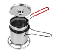 TOYANDONA Friteuse Acier Inoxydable avec Panier à Friture Poignée Silicone Résistant Chaleur Mini Marmite pour Friture Rapide Cuisine