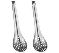 TOYANDONA Friteuse Moule Quenelle 2 Pièces En Acier Cuiller à Fentes, Fendue à Badigeonner Cuillères pour Cuillère de Service (6. 6 Pouces) Cuillère Perle Moléculaire Buffet Cuisine