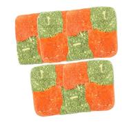 TOYANDONA Galettes d'herbe Naturelle Double Gazon pour Petits Animaux, Jouets à Mâcher Naturels en Fléole des Prés et Poudre de Carotte, Lot de 5 Pièces, Friandises Saines pour Lapins,