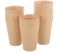 TOYANDONA Gobelets Jetables en Papier Kraft Brun 50 Pcs Fermeture Hermétique, Gobelets Alimentaires pour Crème Glacée, Frites et Œufs, Résistants aux Liquides, Adaptés aux Snacks