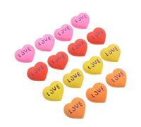 TOYANDONA Gommes à Effacer Décoratives Saint-Valentin de Cœur, 15 Pièces, Taille Compacte 2,9x3,1 Cm, Couleurs Aléatoires, Gomme pour Crayon D’élève et Fournitures de Couleur Aléatoire